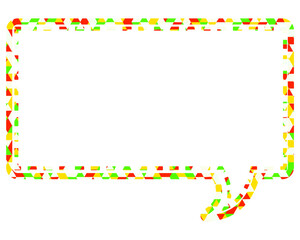 ステンドグラス風吹き出し　三角形模様　四角形