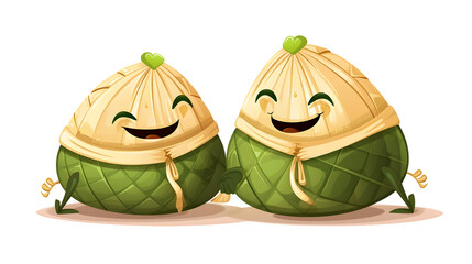Naklejka premium Traditional Ketupat Dumplings for Eid Al-Fitr Celebration Preparation
