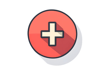 Fototapeta premium Red Circle with Plus Sign Modern Icon Design for Apps Websites and Digital Interfaces
