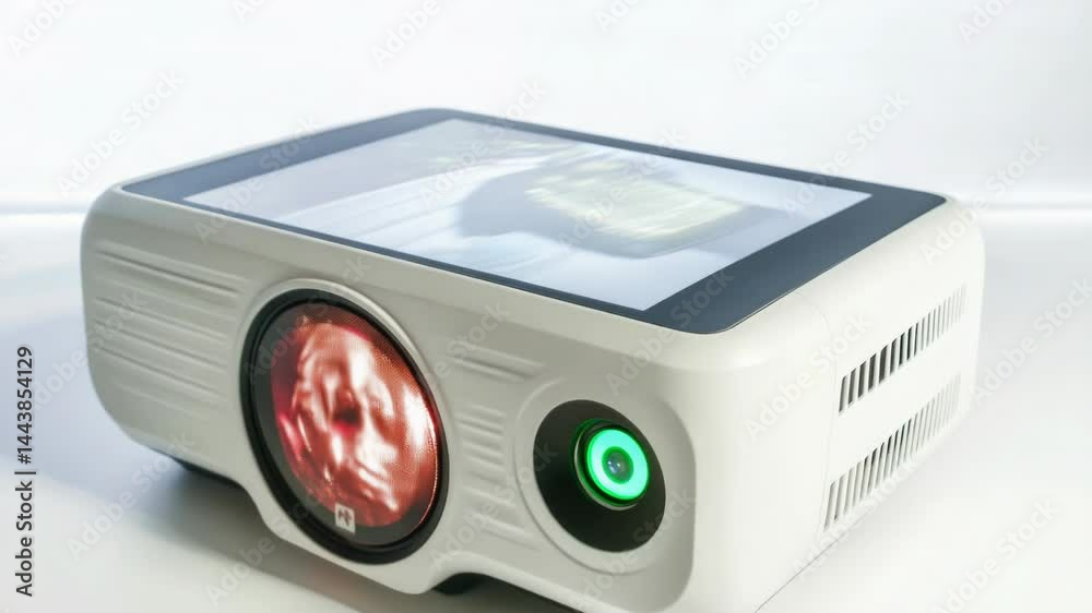 Poster a dog is displayed on a large screen via a projector, ideal for presentations or advertising