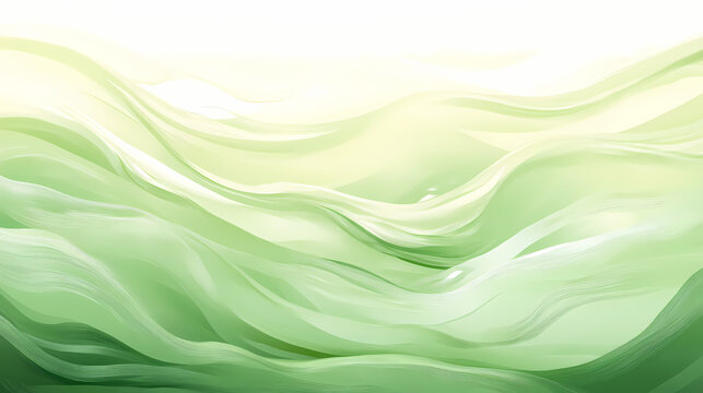 Soft green waves background. [Surreal Oceans] | Peridot Tides | green waves. Illustration