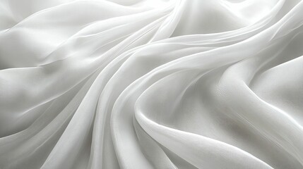 Obraz premium Soft, flowing white fabric texture closeup.