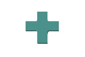 Obraz premium Teal Cross Symbol on Black Background Minimalist Design for Medical Health and Addition Conc