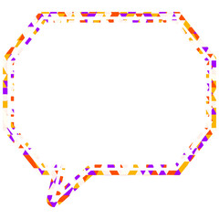 ステンドグラス風吹き出し　三角形模様　角のある八角形