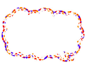ステンドグラス風吹き出し　三角形模様　細長い雲形