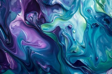 Obraz premium Abstract vibrant paint swirls in a mesmerizing color palette.