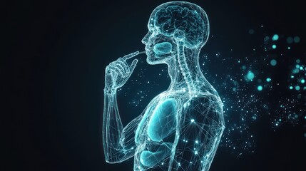 Abstract Human Anatomy Model Representing Health and Scientific Research