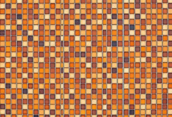 Fototapeta premium Intricate brown mosaic tile pattern, ample empty space for design, repeat, handmade