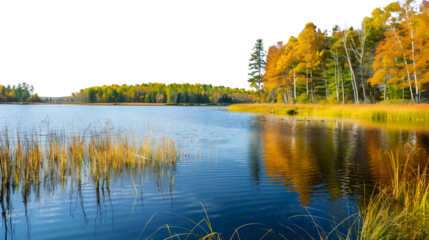 Scenic View of a Serene Northern Minnesota Lake in Late September