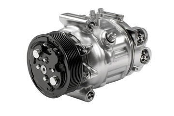 Automotive Air Conditioning Compressor Part On Transparent Background