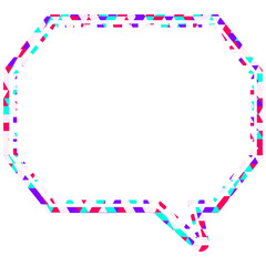 ステンドグラス風吹き出し　三角形模様　角のある八角形