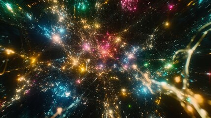Obraz premium Colorful Cosmic Exploding Light Show