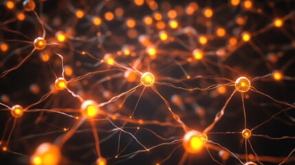 Neural Network, glowing connections