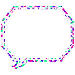 ステンドグラス風吹き出し　三角形模様　角のある八角形
