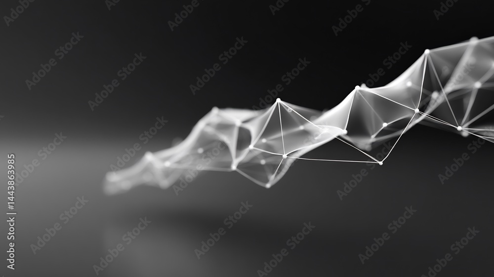Poster abstract plexus network connecting nodes on dark backdrop for innovation