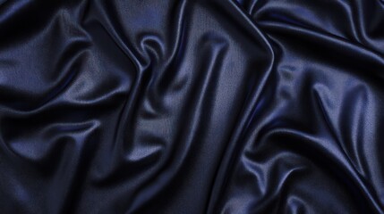 Fototapeta premium Deep blue satin draped texture