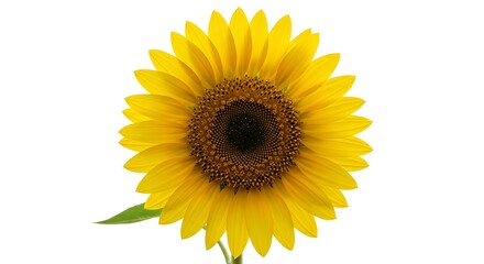 Fototapeta premium Close-up of a vibrant yellow sunflower in full bloom against a white backdrop