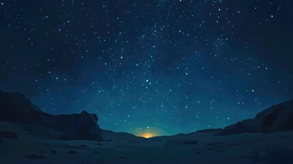 Milky Way's core glowing amidst stars above a quiet desert ridge