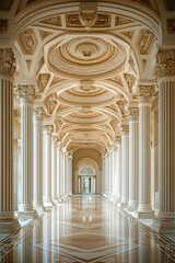 Architectural interior hall space