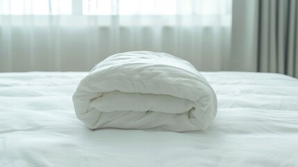 Folded White Bedding on a Crisp White Bed