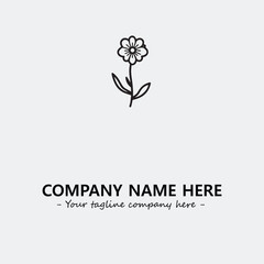 Flower illustration black and white for logo company vector image