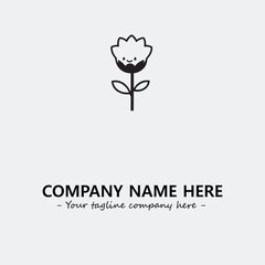 Flower illustration black and white for logo company vector image