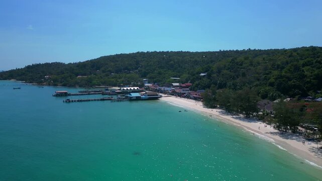 25.2.25 Rong Khm, Island village ferry pier. Best aerial view flight drone
