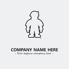 Flower illustration black and white for logo company vector image