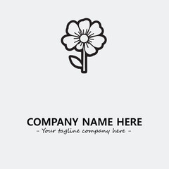 Flower illustration black and white for logo company vector image
