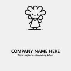Flower illustration black and white for logo company vector image