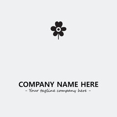 Flower illustration black and white for logo company vector image
