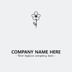 Flower illustration black and white for logo company vector image