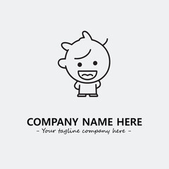 Flower illustration black and white for logo company vector image