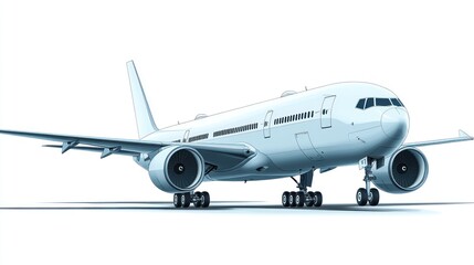 Obraz premium Boeing 777 Airplane, Airliner, Aviation, Aircraft, Jet, Flight, Travel, Sky, Transportation, Airplane Design