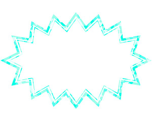 ステンドグラス風吹き出し　三角形模様　細長いギザギザした形