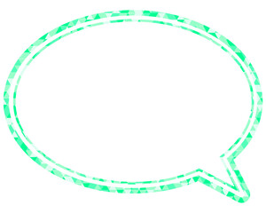 ステンドグラス風吹き出し　三角形模様　丸形