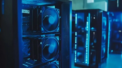 Obraz premium Intricate Server Technology in a Data Center