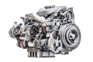 Detailed Internal Combustion Engine On Transparent Background