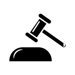 Gavel icon vector. Hammer symbol vector illustration, pictogram isolated on white background. color editable