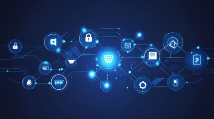 Obraz premium Modern Technology Network Security System