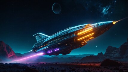 Obraz premium rocket in space, Geneative Ai