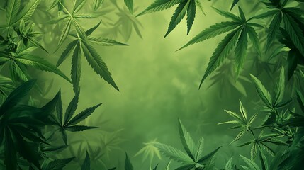 Obraz premium Enigmatic Cannabis Plantation: A Lush Green Canopy