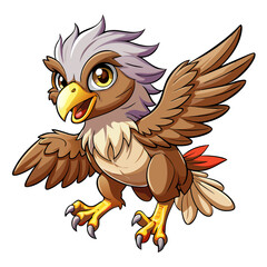 Fototapeta premium eagle cartoon waving hand vector