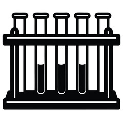 isolated test tube rack on white background