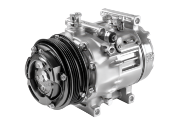 Gray Metal Automotive Air Conditioning Compressor On Transparent Background