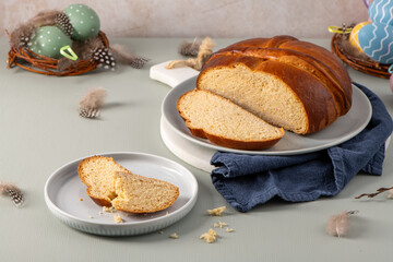 Portuguese Easter folar with festive decor