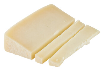 Milk flavored cheese cut out isolated transparent background