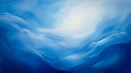 Obraz premium Abstract Blue Landscape Painting