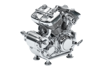 Motorcycle Engine On Transparent Background