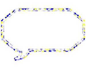 ステンドグラス風吹き出し　三角形模様　細長い八角形